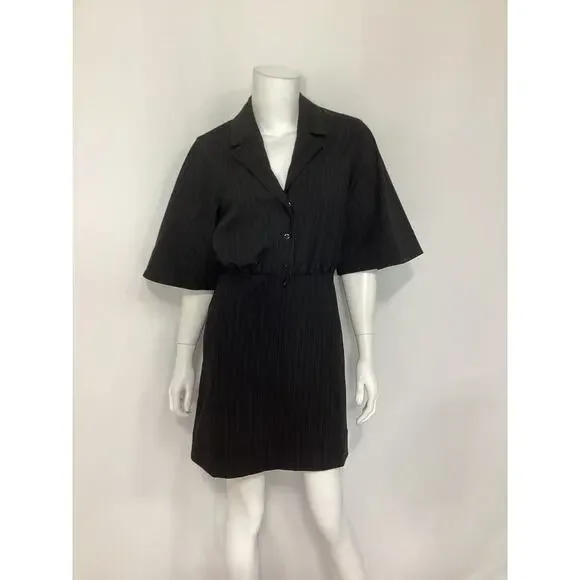 Ganni Stripe Black Mini Dress Size 38